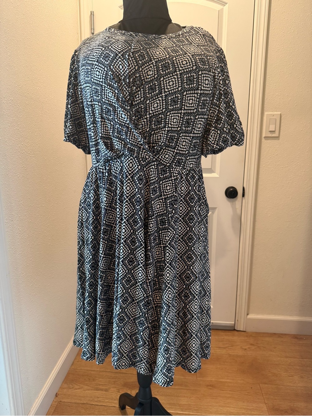 Torrid Black and White Geometric Midi Dress